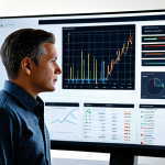 A professional person, wearing a modest business casual shirt and dark trousers, thoughtfully evaluating a complex digital graph displayed on a modern computer screen. Their expression is focused and analytical, signifying careful financial planning and strategic decision-making. The background is a clean, minimalist workspace with soft, ambient lighting, suggesting a calm and organized environment. The subject is fully clothed, appropriate attire, safe for work, professional, family-friendly. perfect anatomy, correct proportions, natural pose, well-formed hands, proper finger count, natural body proportions, professional photography, high resolution.