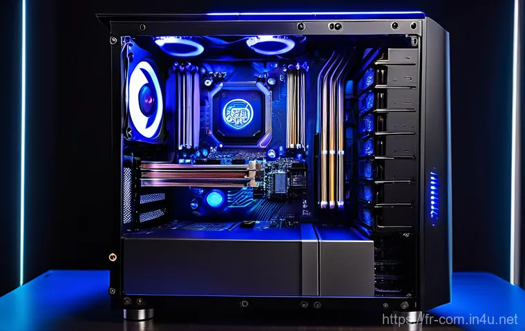 파워서플라이 선택 가이드 - **Prompt:** A highly detailed, futuristic cross-section of a high-performance gaming PC, showcasing ...